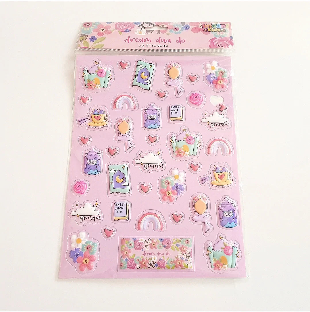 Dream Dua Do 3D Sticker Sheet - Floral Theme