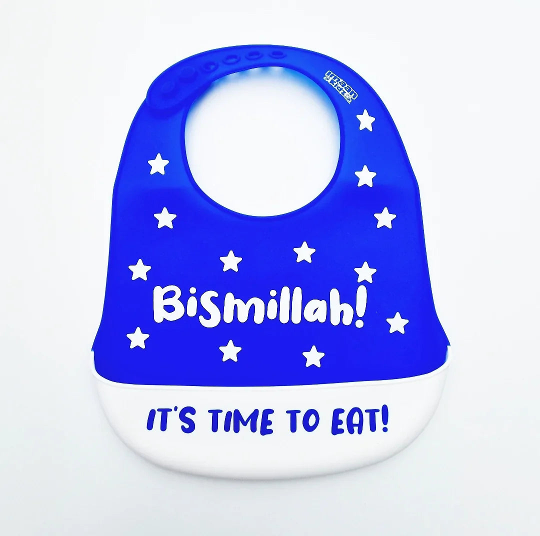 'Bismillah' It's Time To Eat Bib (Royal Blue)
