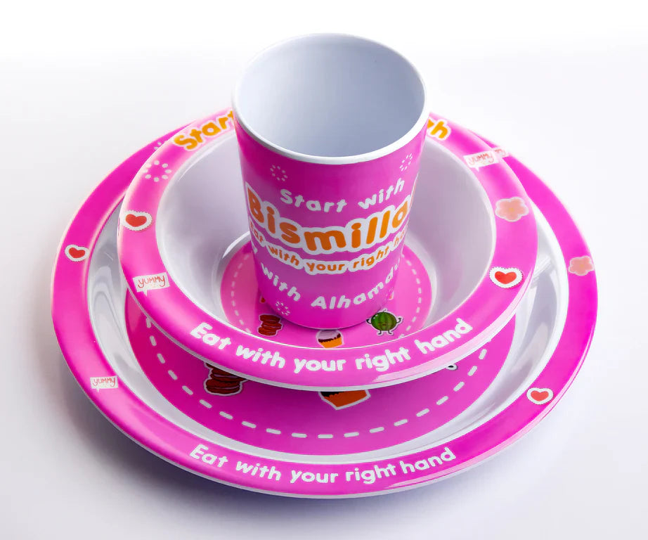 Start with Bismillah Tableware Set - Pink