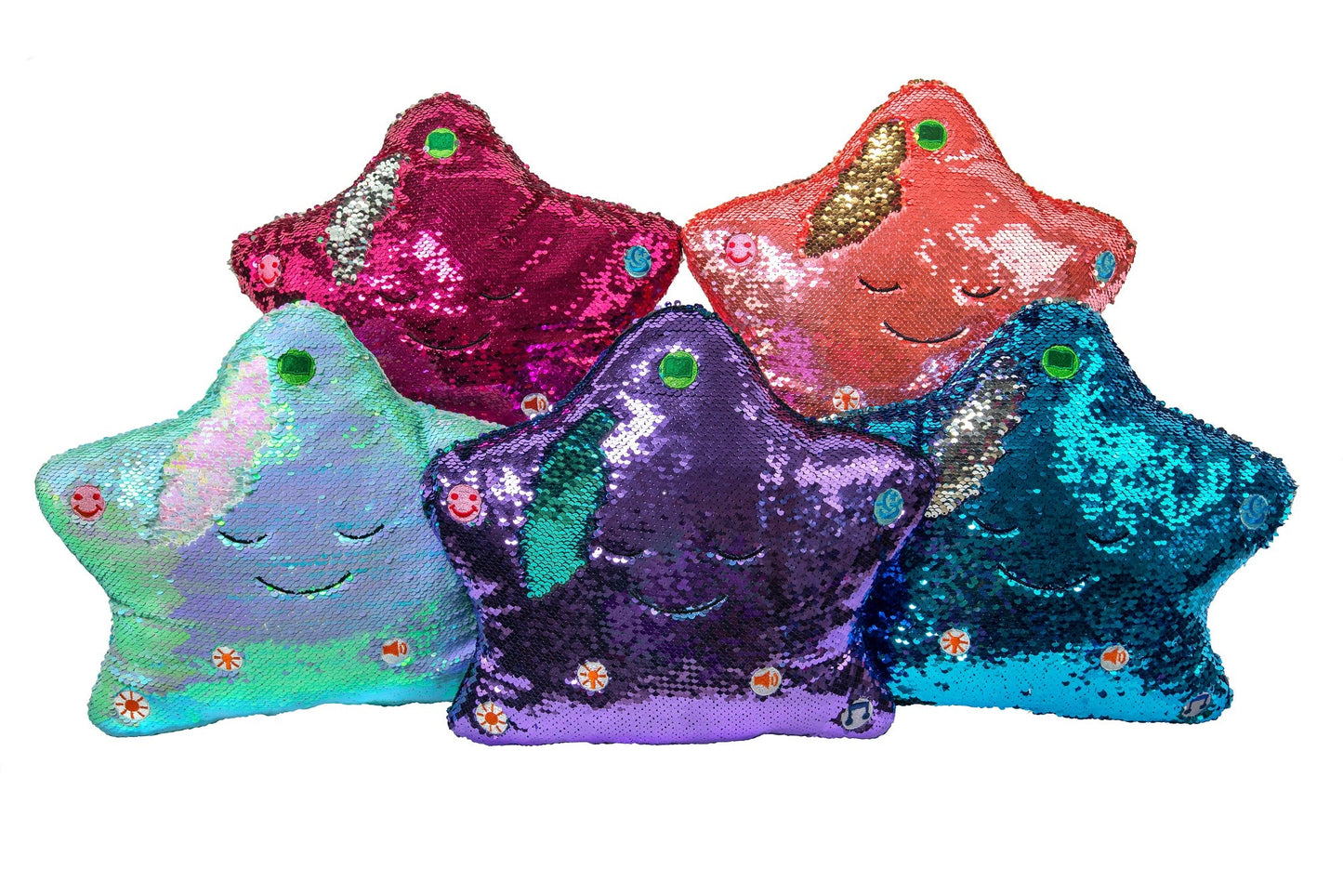 My Dua Pillow - Flippable Sequin Pillows with Light and Sound (Purple / Turquoise)