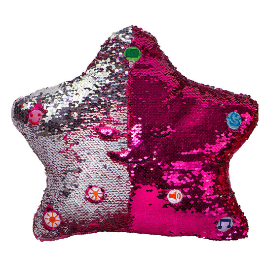 My Dua Pillow - Flippable Sequin Pillows with Light and Sound (Pink / Silver)