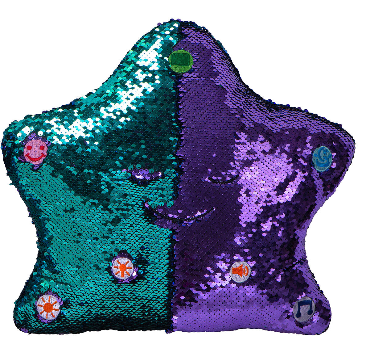 My Dua Pillow - Flippable Sequin Pillows with Light and Sound (Purple / Turquoise)