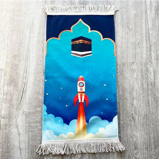 'Lift off to Makkah' Children's Prayer Mat