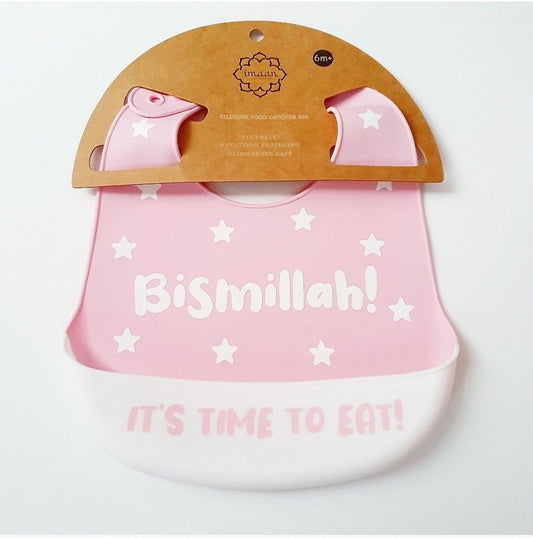 'Bismillah' It's Time To Eat Bib (Pink)